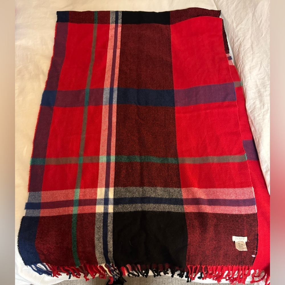 J. Crew Red and Blue Plaid Scarf - Picture 4 of 4